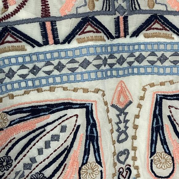 ABERCROMBIE & FITCH CROP EMBROIDERED MESH TOP SIZE L - Picture 3 of 8